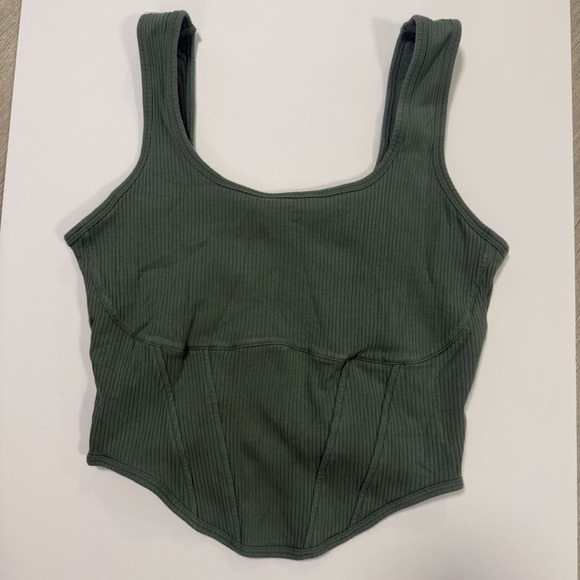 Victoria's Secret Tops - Victoria's Secret PINK Women's Size Large The Cinched Piqué Corset Top Green 51